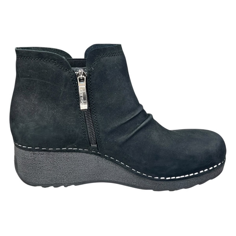 Dansko Black Ankle Booties with Zipper